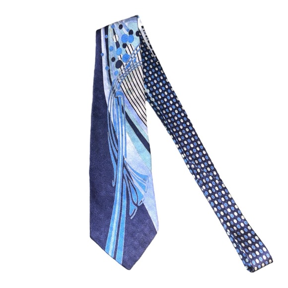Elegant Blue Patterned Men's Tie - Picture 1 of 2